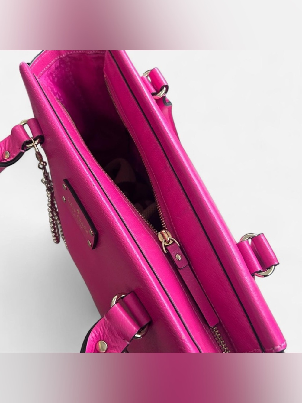 Kate Spade Wellesley Camryn Tote pink Shoulder Bag 100% Leather - Picture 5 of 10